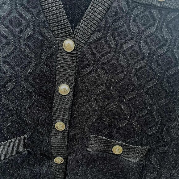 Maje “Madeline” Metallic-Jacquard Knit Cardigan M - Picture 3 of 5